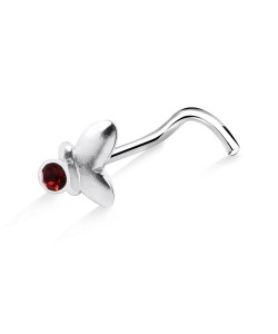Stony Butterfly Silver Curved Nose Stud NSKB-358